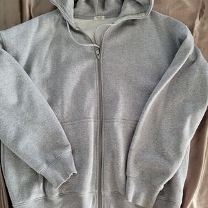 Brandy Melville John Galt Gray Zip-Up Hoodie